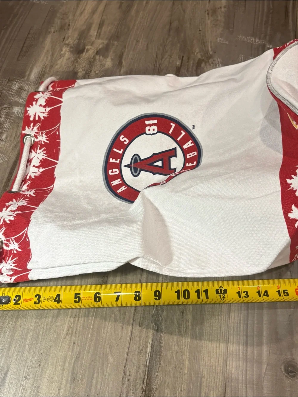 Los Angeles Angels MLB Cinch Beach Bag Palm Trees Red/ White New In Plastic
